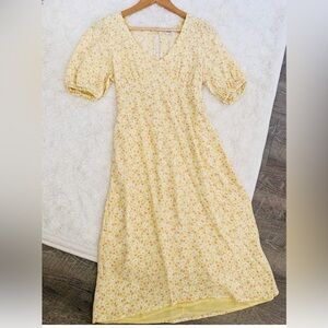 Cotton On Yellow Floral Midi Dress